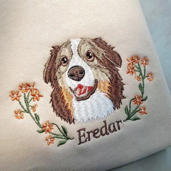 Pet Portrait Embroidery T-Shirt