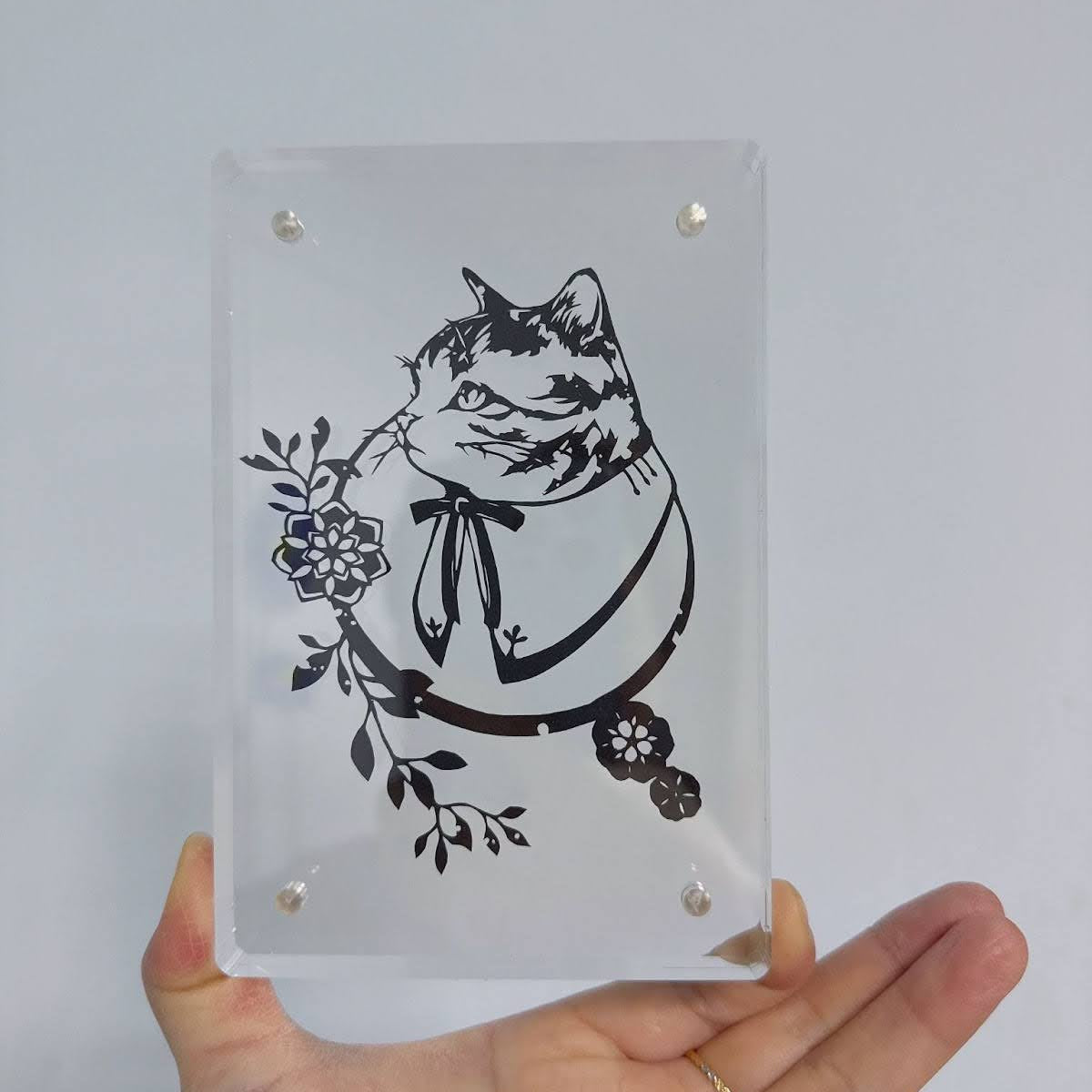 Hand-Cut Pet Silhouette Art; Custom Gift with Display Board