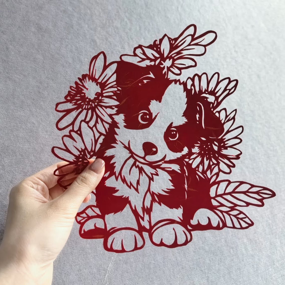 Hand-Cut Pet Silhouette Art; Custom Gift with Display Board