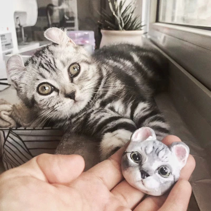 Custom Handmade Clay Pet Portrait Fridge Magnet