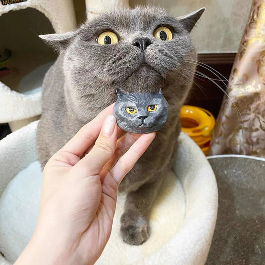 Custom Handmade Clay Pet Portrait Fridge Magnet