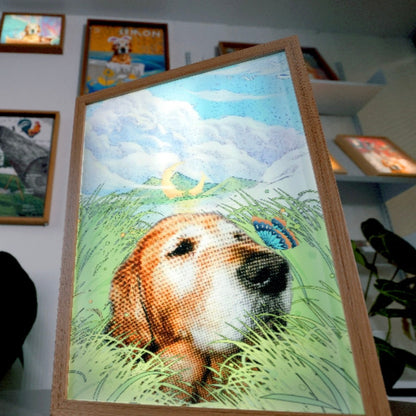 Custom Pet Portrait Light Frame; Personalized Art with LED Backlight