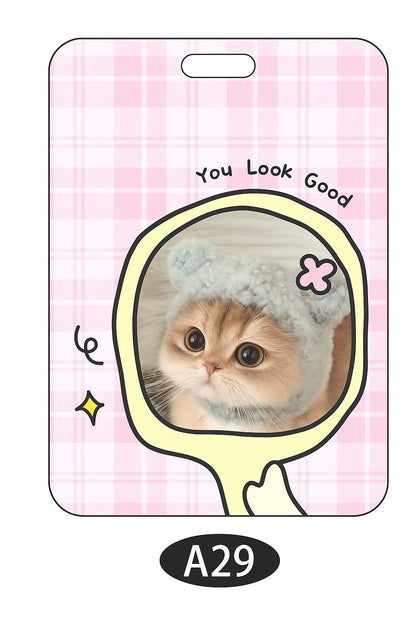 Custom Pet Photo ID Card Holder; School, Transit, or Office Use