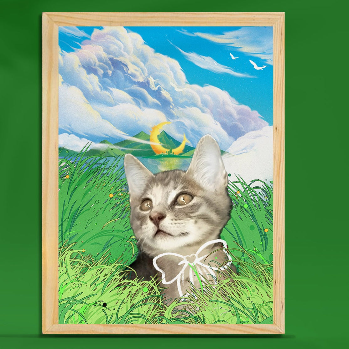 Custom Pet Portrait Light Frame; Personalized Art with LED Backlight