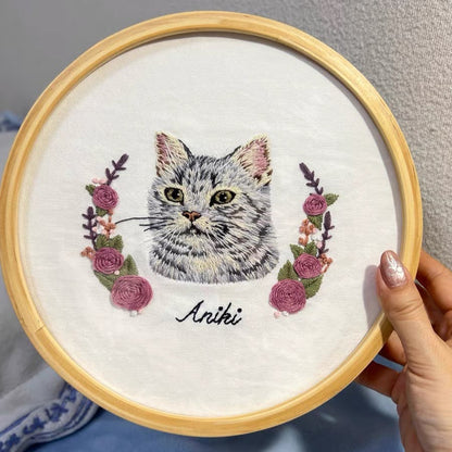 Custom Hand Embroidered Pet Portrait