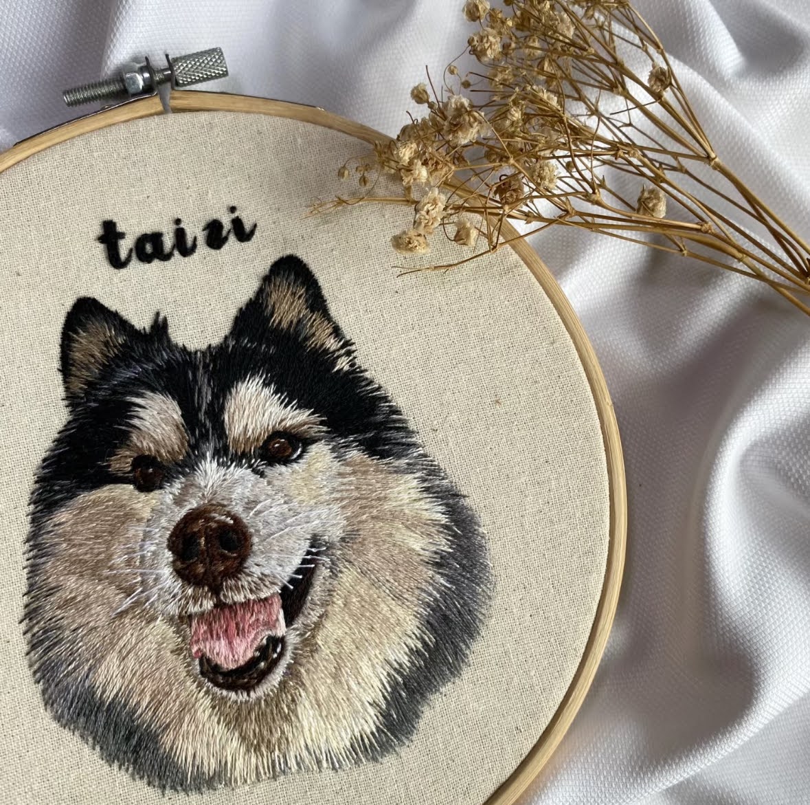 Custom Hand Embroidered Pet Portrait