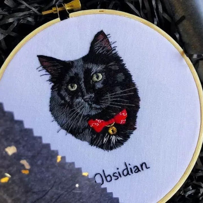 Custom Hand Embroidered Pet Portrait