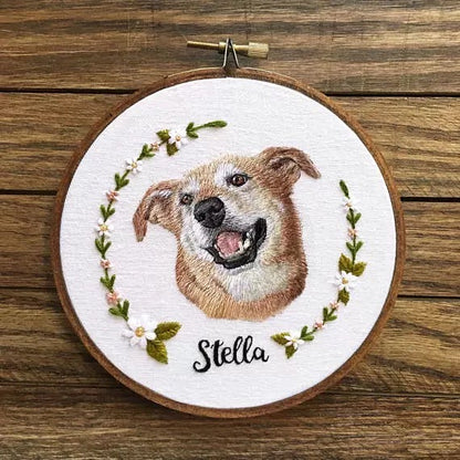 Custom Hand Embroidered Pet Portrait