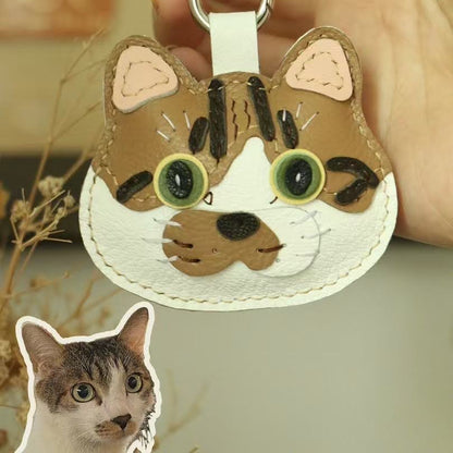 Custom Leather Pet Face Keychain
