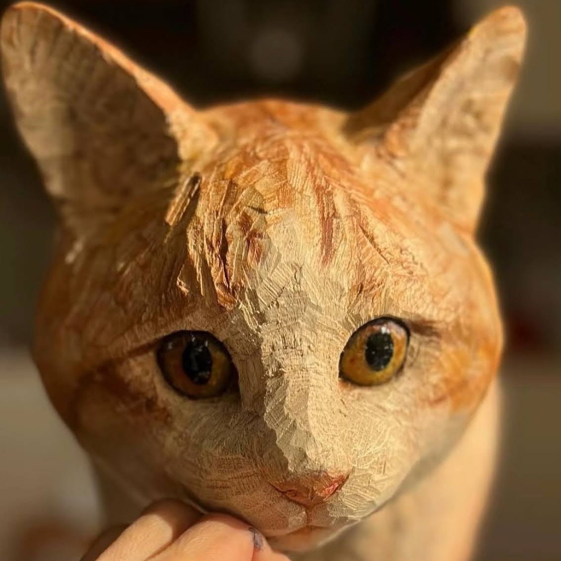 Custom Hand-Carved Wooden Pet Sculpture
