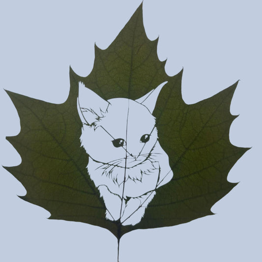 Custom Pet Leaf Carving; Handmade &  Laser Engraved Art