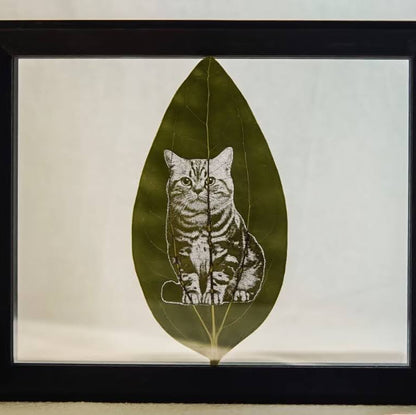 Custom Pet Leaf Carving; Handmade &  Laser Engraved Art