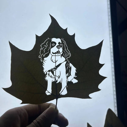 Custom Pet Leaf Carving; Handmade &  Laser Engraved Art