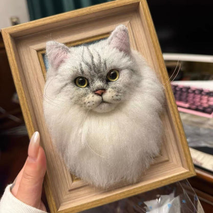 Custom Handmade Wool Felt Full-Body Pet Sculpture with Frame
