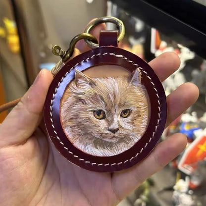 Custom Handcrafted Pet Leather Keychain