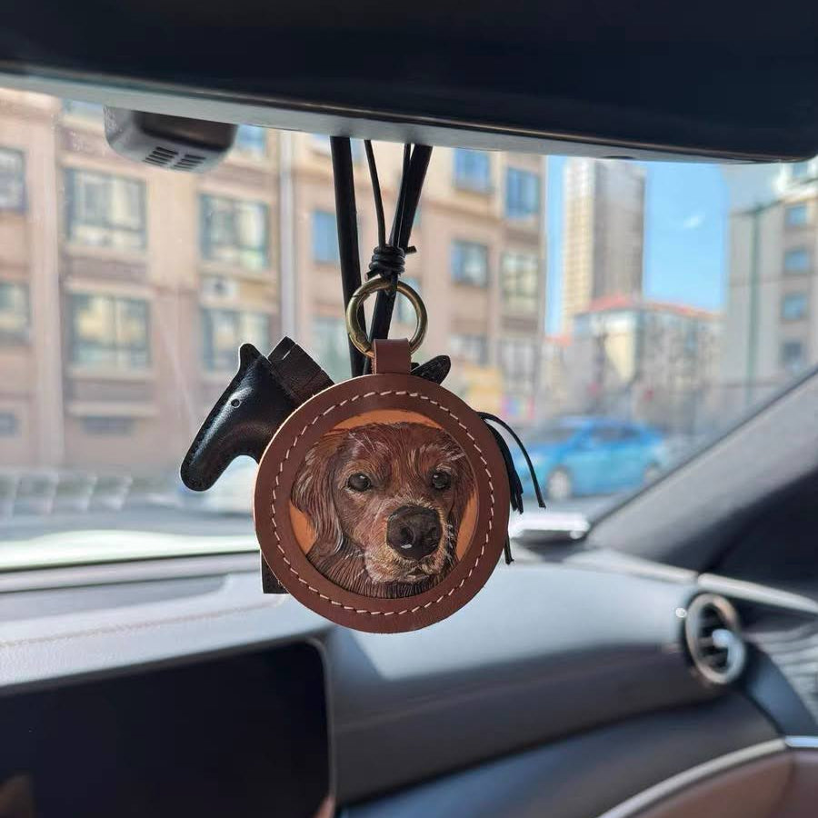 Custom Handcrafted Pet Leather Keychain