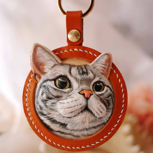 Custom Handcrafted Pet Leather Keychain