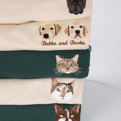Pet Portrait Embroidery T-Shirt