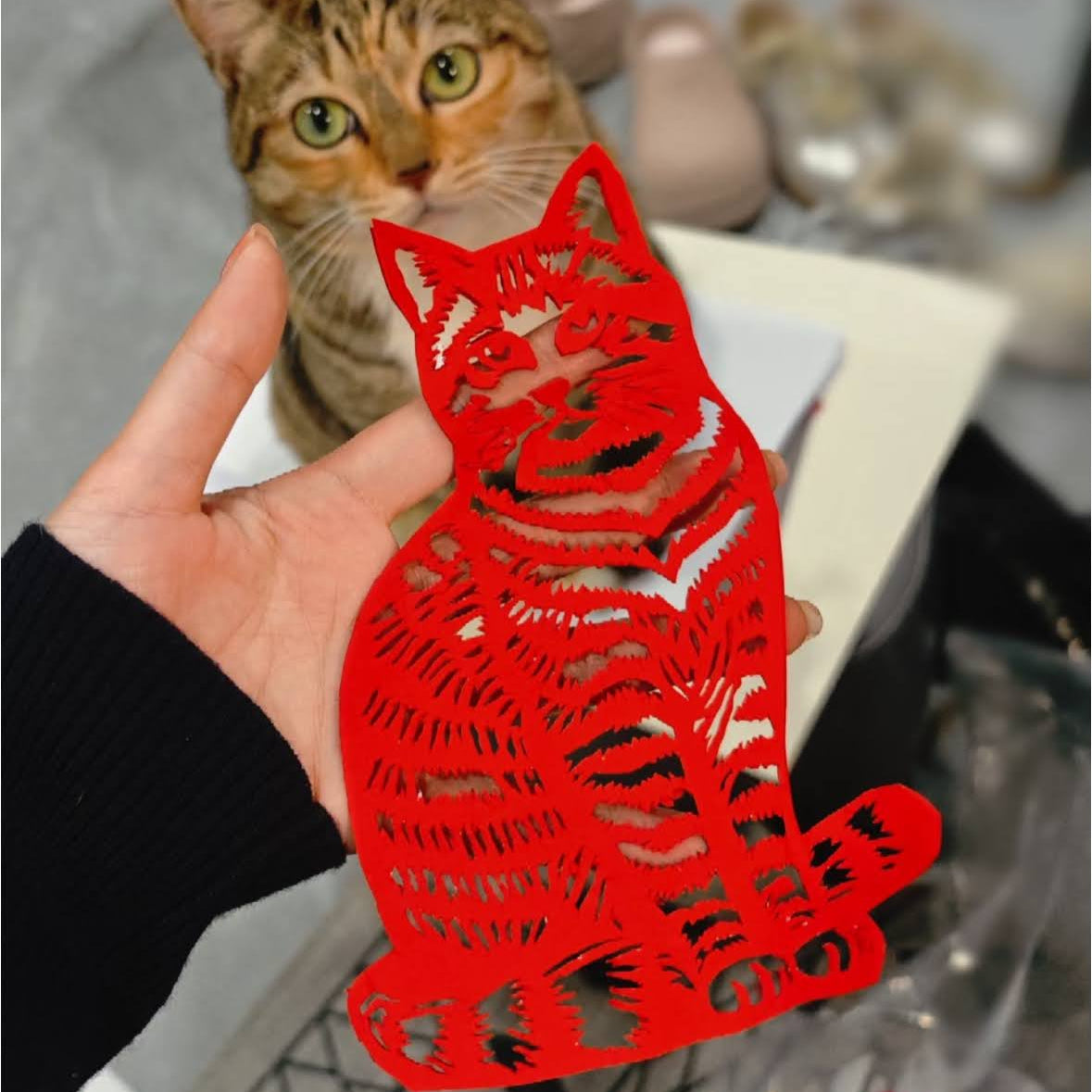 Hand-Cut Pet Silhouette Art; Custom Gift with Display Board