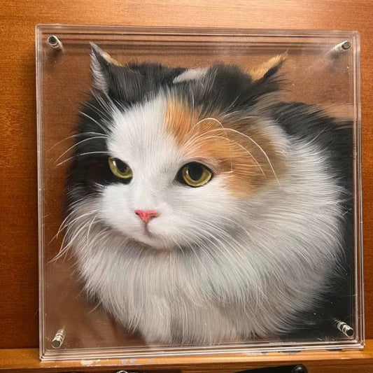 Custom 3D Hand-Painted Multi-Layer Pet Portrait